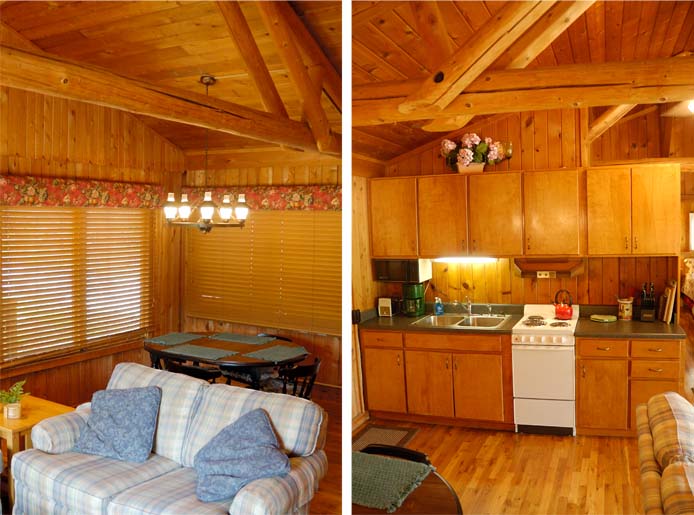 Dining room and kitchen at Cabin 2